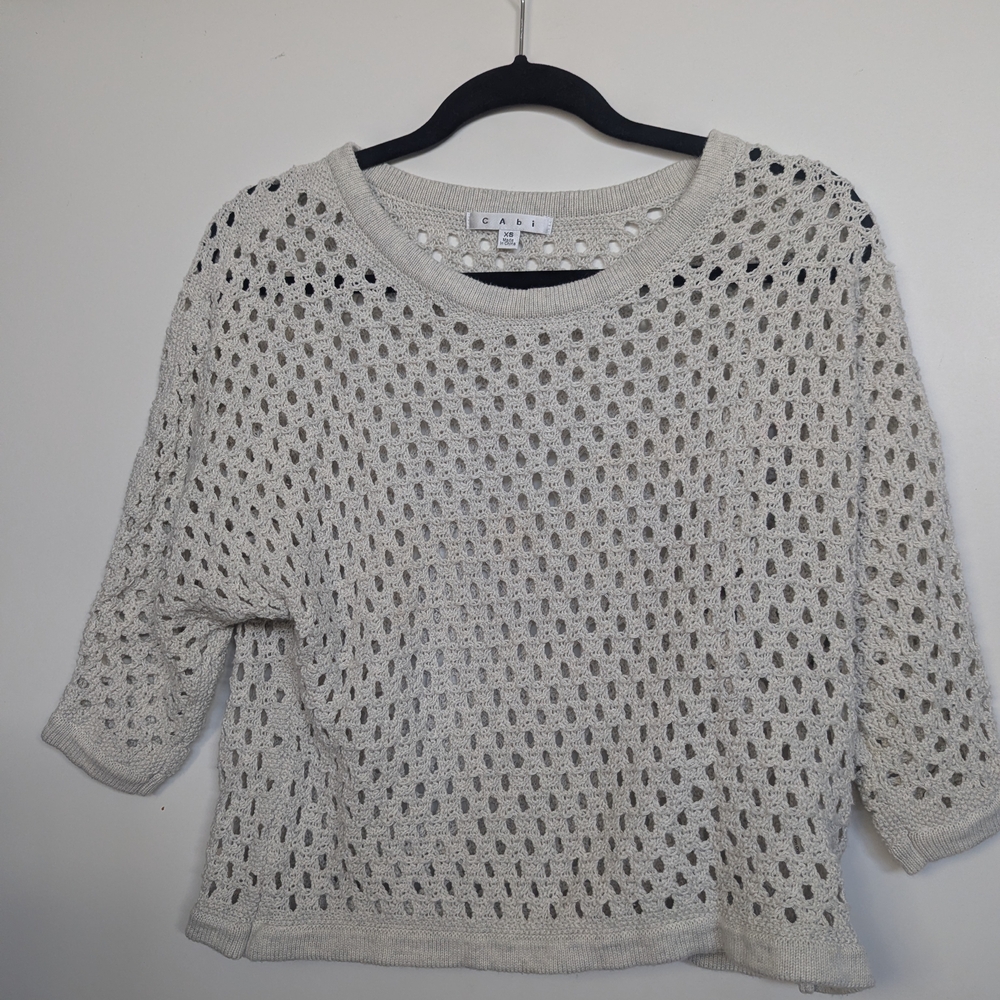 Light Gray Open-Knit Sweater